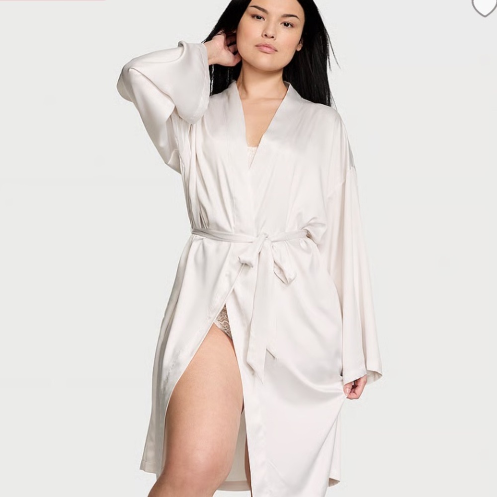 3 for $25 / VS Satin Midi White Robe